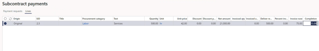 project subcontract payment tracking